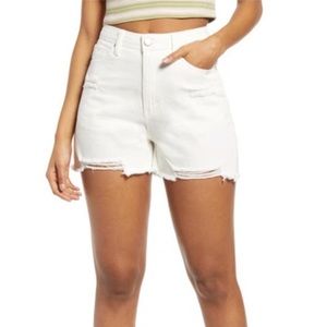 NWT BP | Ripped White/Cream Distressed Denim Shorts 34